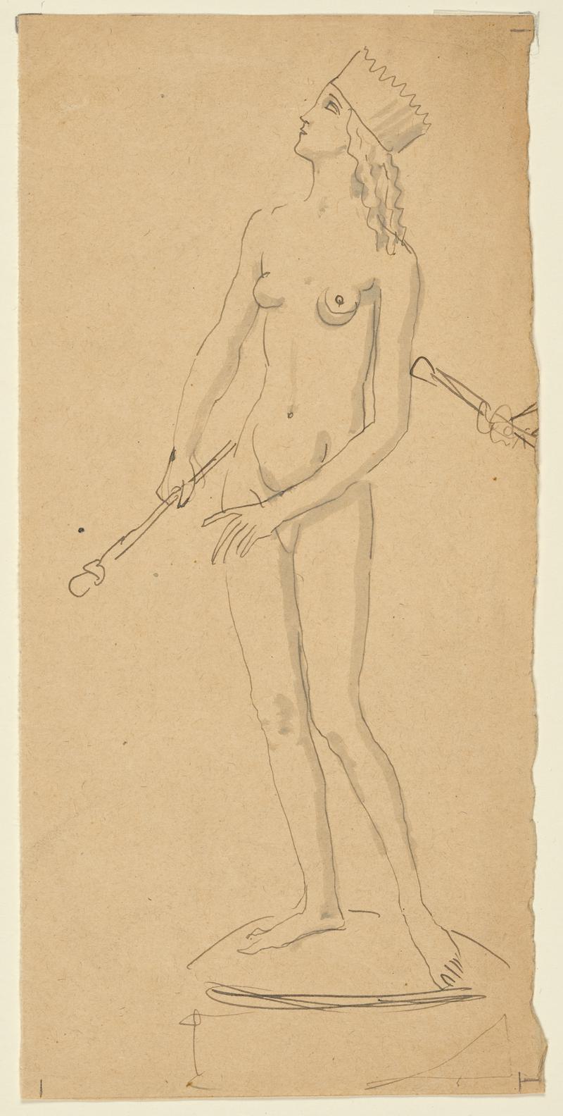 Standing Woman Holding a Wand