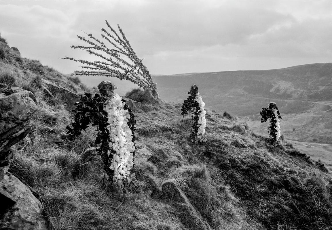 GB. WALES. Treherbert. Primitive sculptures made by a local council worker who's job was to look after the cliff face on the road above the town. 1993