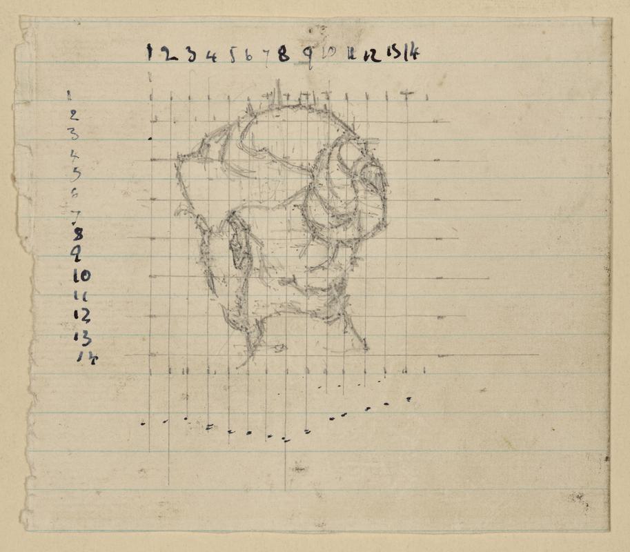 Studies of a female head for "The Musicians"