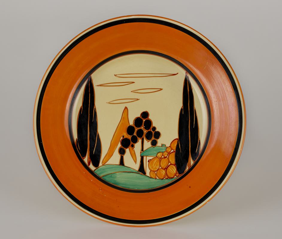 plate, 'Trees and House', 1929-1930