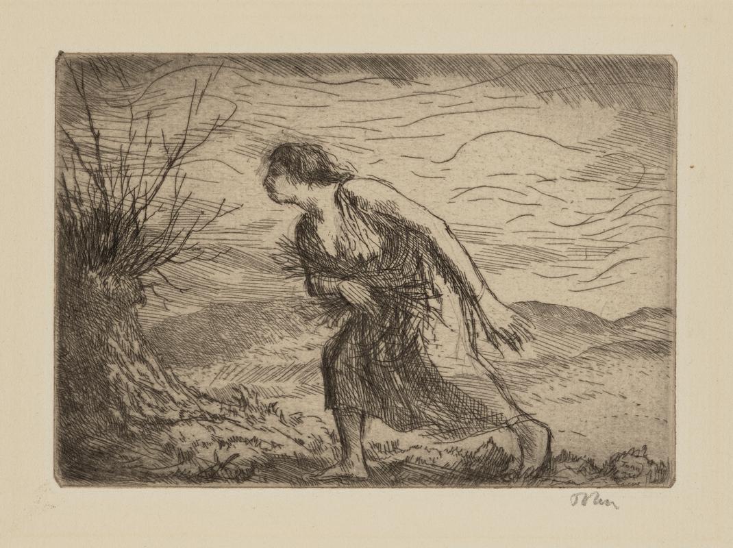 Woman Gathering Sticks