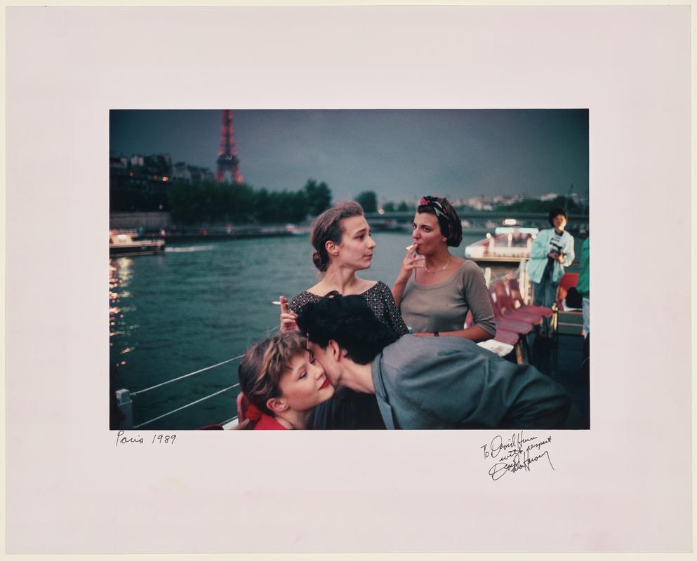 Paris. French teenagers on a boat in the Seine River