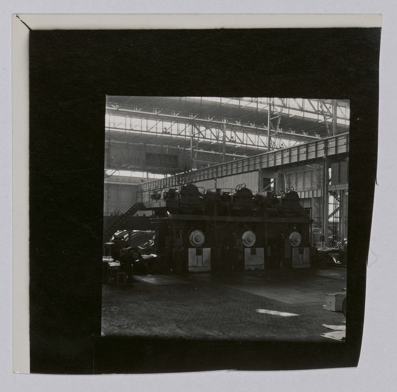 Printed Contact Sheet of Medium Format (60mm x 60mm - 120 Film) Negatives. Photographs of steelworks and South Wales