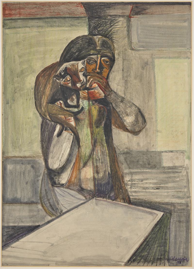 Woman and Cat