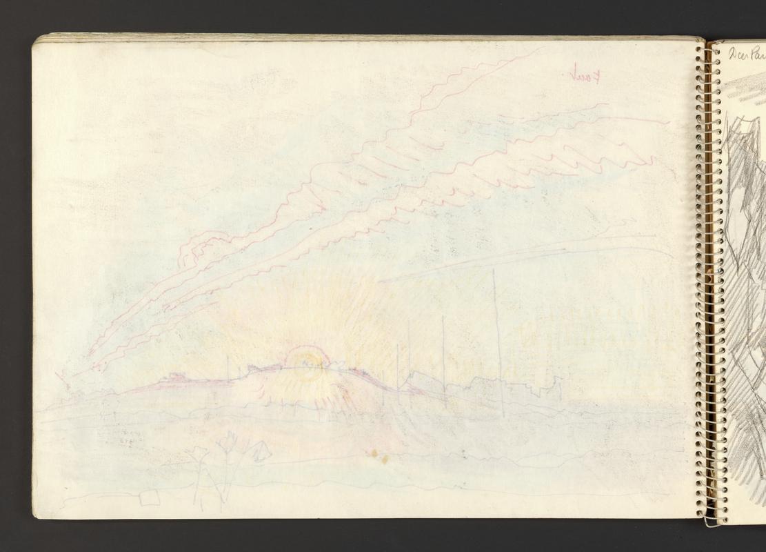 Sketchbook: Martin's Haven, damage to studio roof, Renney Slip, Skokholm from coast path; Gateholm; St Brides & All Saints; Monk Haven, Nashdom Abbey grounds; Portugal