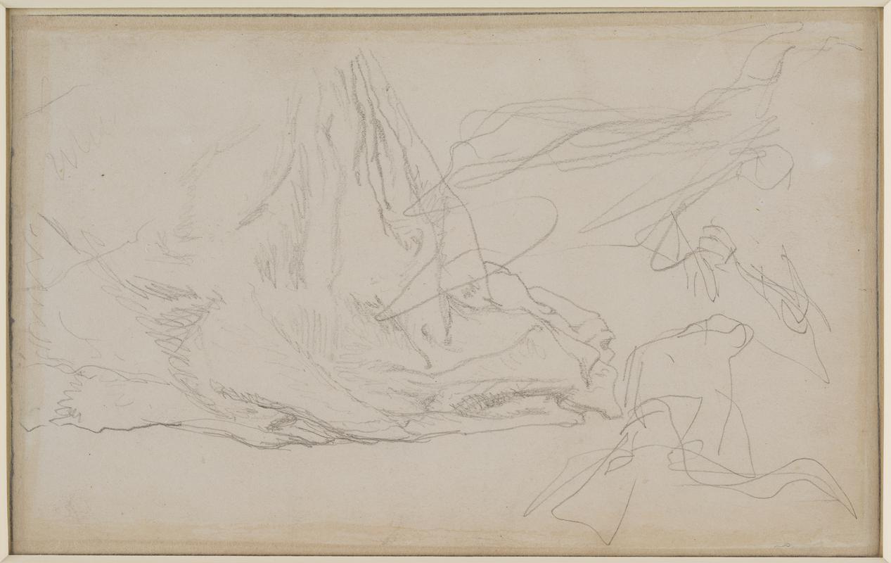 Drapery study and sketch composition of He is coming