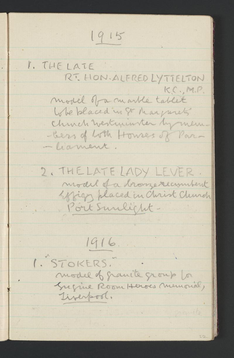 Catalogue of Works sent to Royal Academy Exhibition by Sir W. Goscombe John