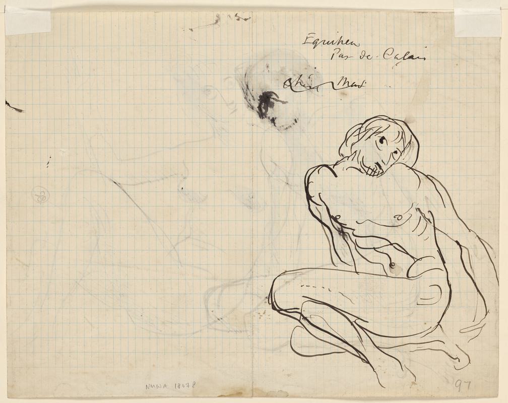 Seated Woman and kneeling Man