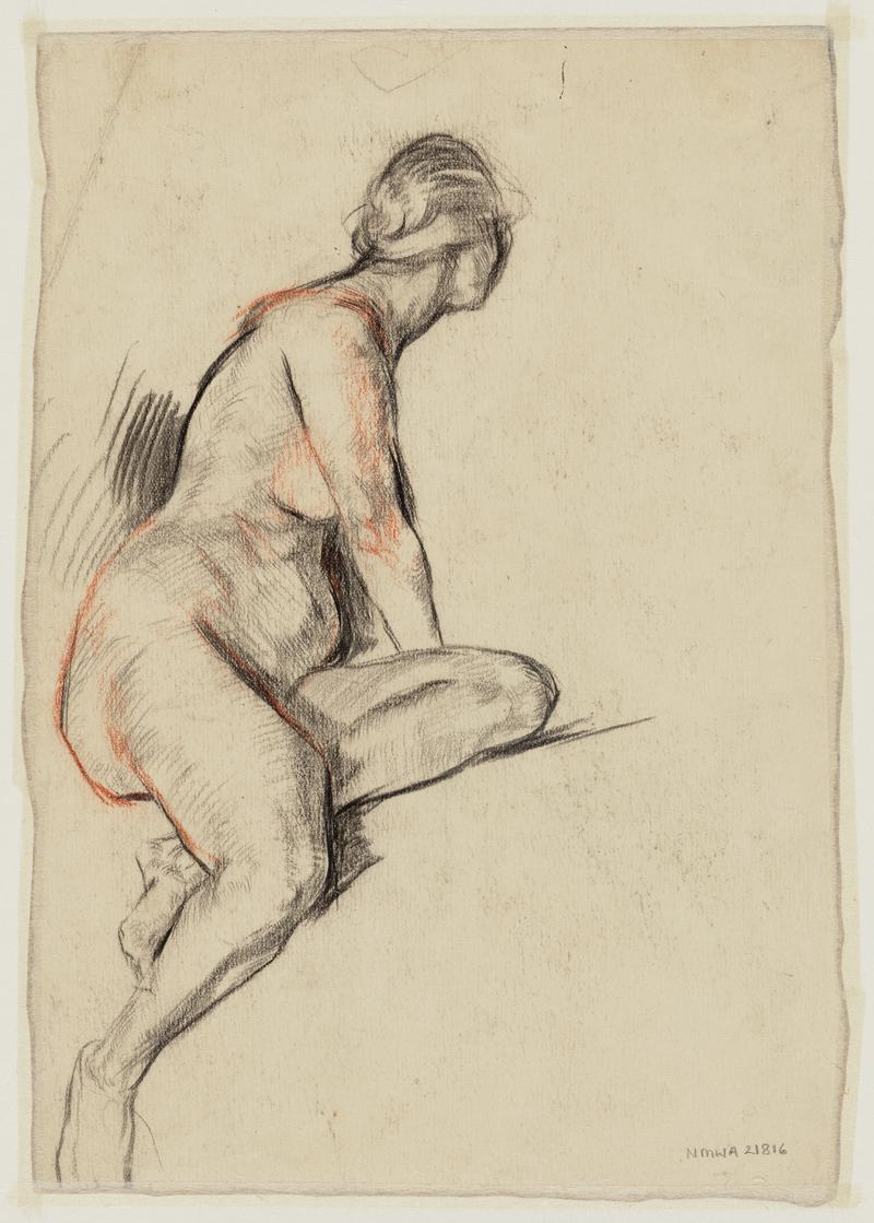 Female nude bending down