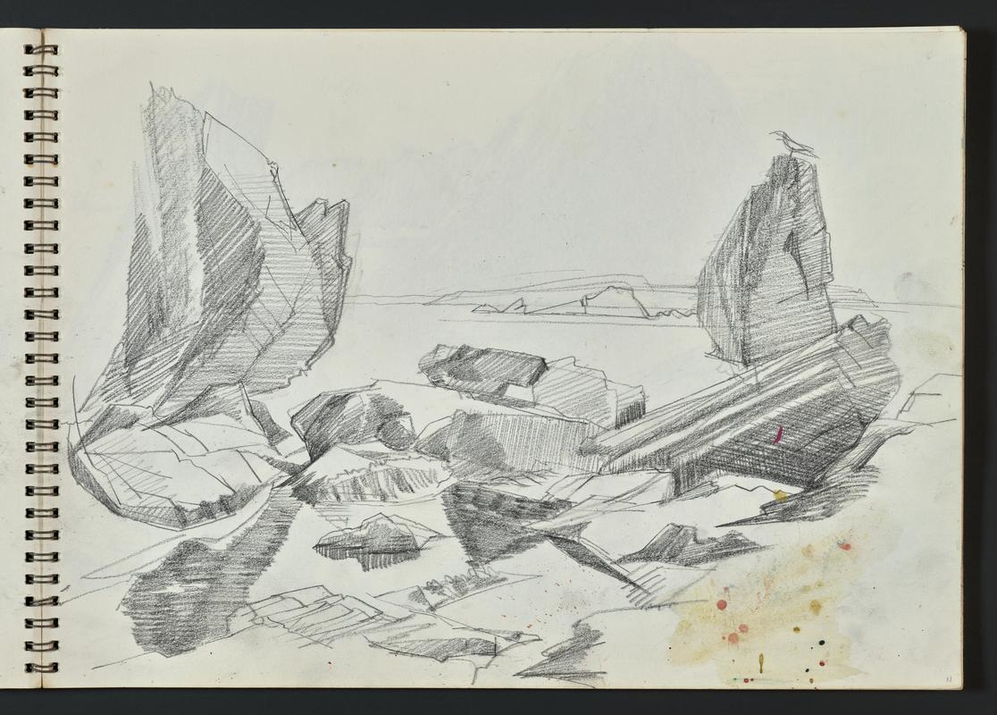 Sketchbook: Renney Slip, Porthclais, Preseli Hills, Musselwick; veteran cars