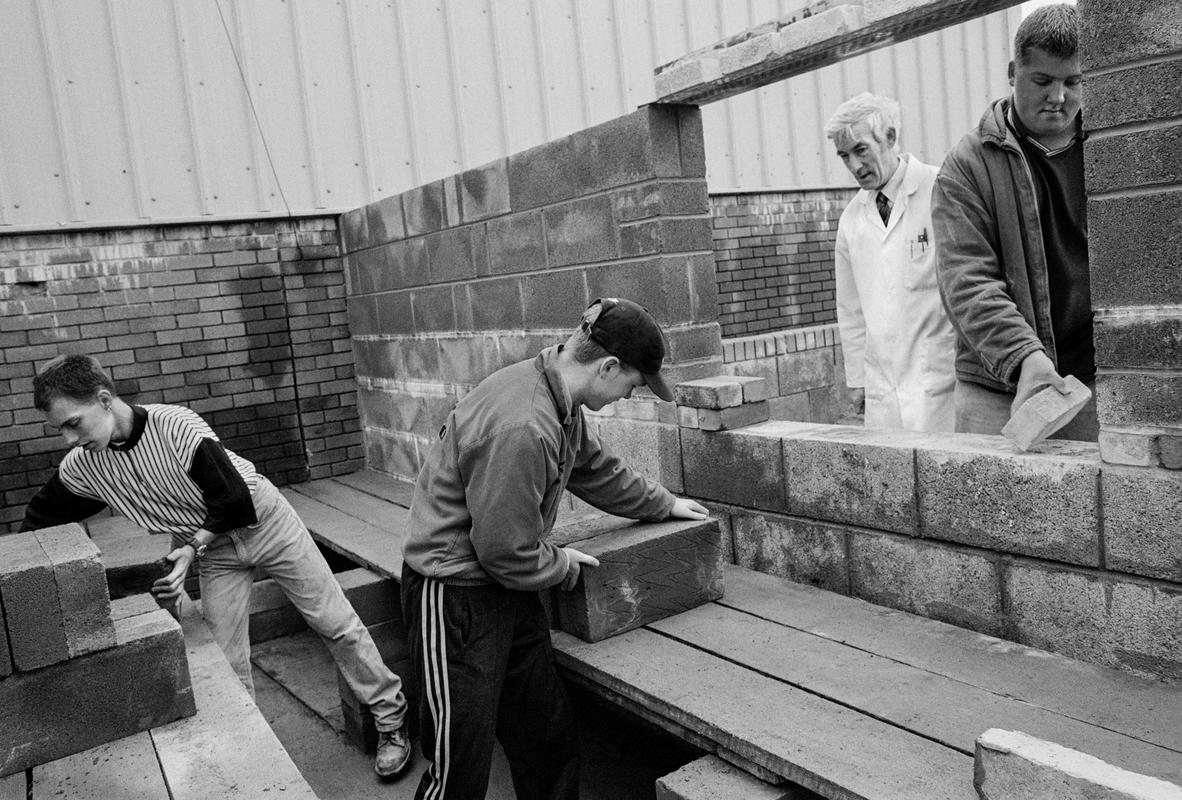 GB. WALES. Tredegar. Brick laying classes. 1998.