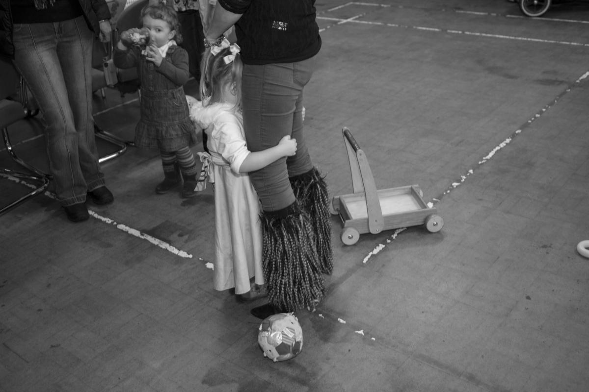 GB. WALES. Tintern. Children's Christmas party with Father Christmas. 2012.