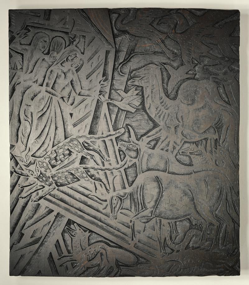 Animals entering the Ark, Wood Block - Printing Block