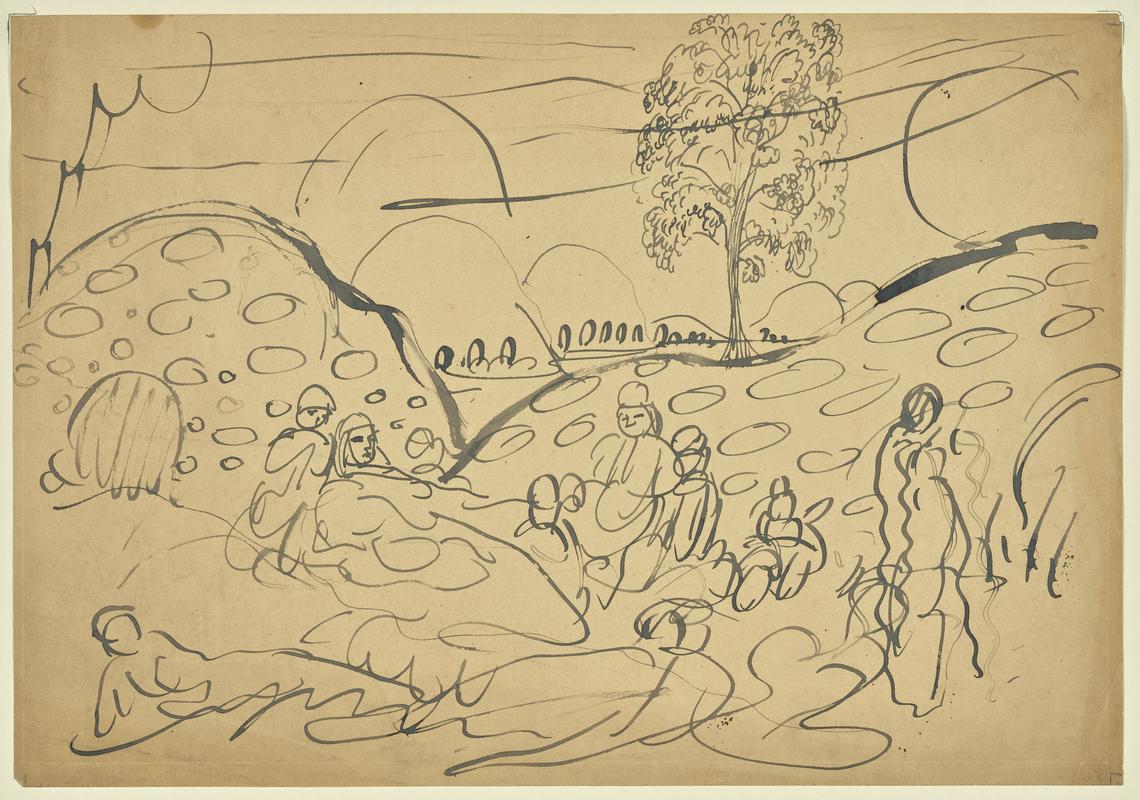 Figures in a Hilly Landscape