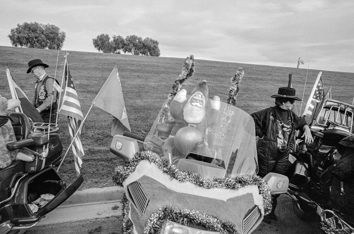 USA. ARIZONA. Fountain Hills Parade. America has a long tradition of local parades. They are a way of showing off the local community activities and its commercial base. Fountain Hills Arizona has their parade just before Christmas. On show are the local Bike Club. 1979