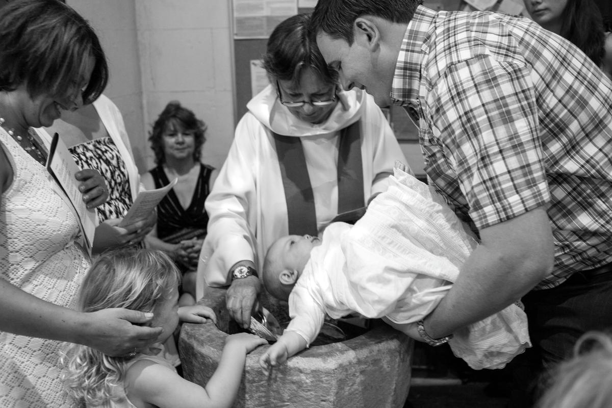 GB. WALES. Tintern. Christening at St Michael's church of Theo Klinkert. 2013.