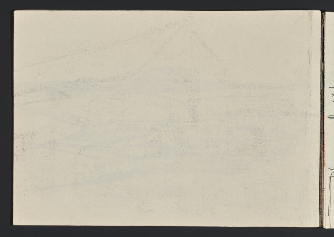Sketchbook: abstracts & unidentified coastal & rocky landscape & farm building; Skomer from mainland
