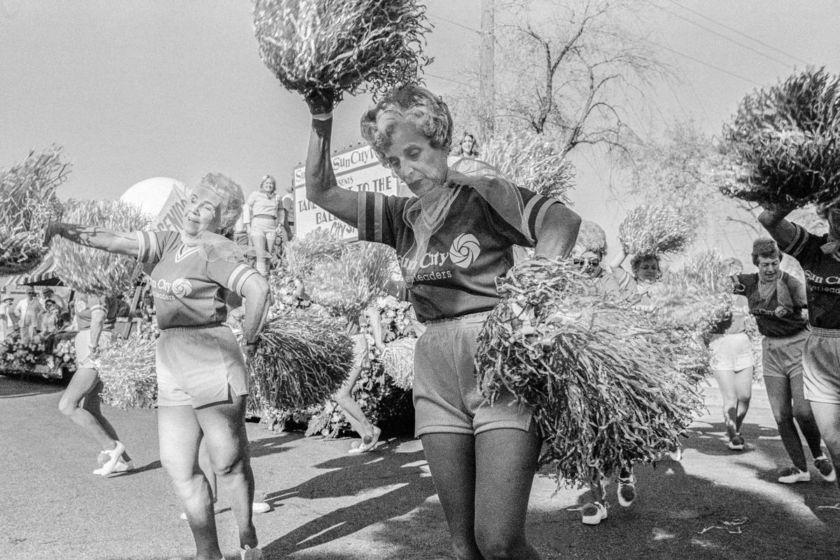 USA. ARIZONA. Parade. Over 55 Pom Pom 'girls' from Sun City. 1979.