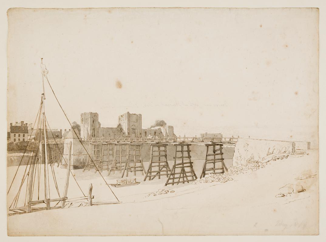 Newport Castle and Bridge, Monmouthshire