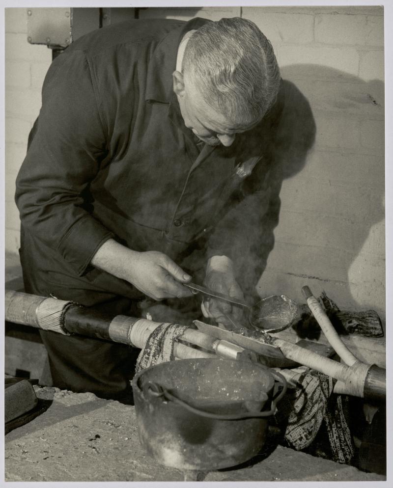 Soldering heavy duty cable - Photograph of steelworks and South Wales