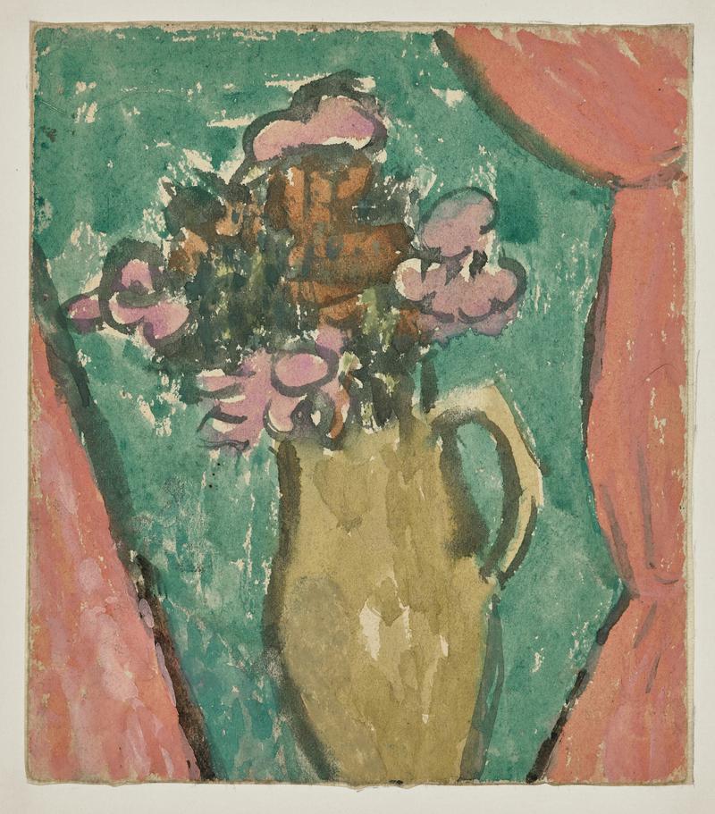 Figure in a Church / Flowers in a Jug