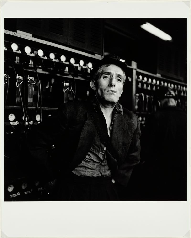 Miner in lamp room, 1957 Cwn colliery