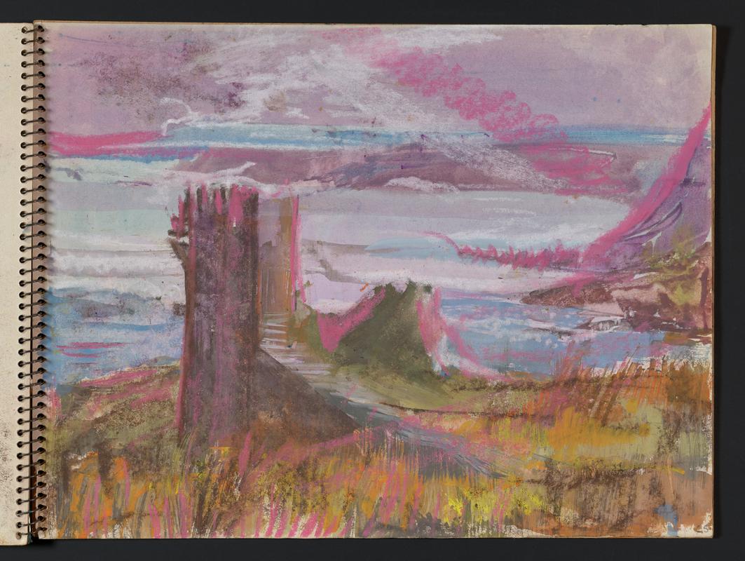 Sketchbook: Skomer; Renney Slip; Cyprus; church interior; folly, Monk Haven