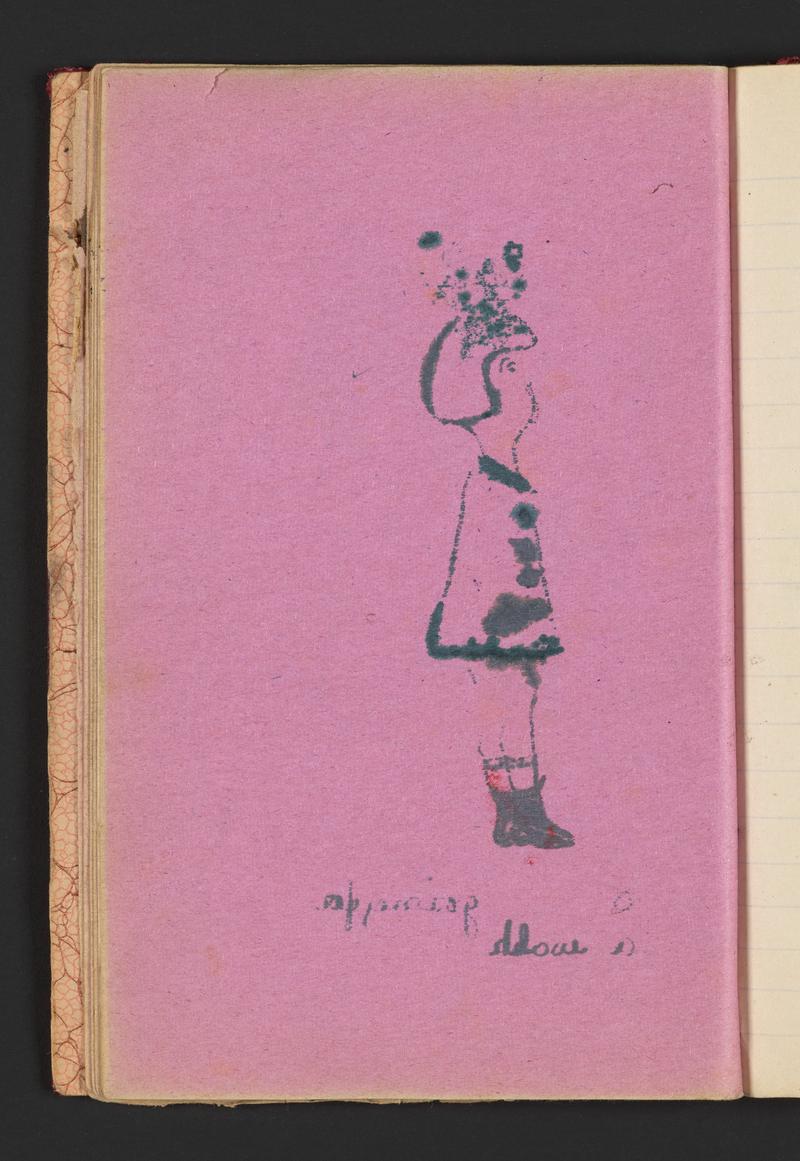 Sketchbook: an old account book][Ellena / Eleena series – cartoonish sketches of a young girl in a variety of clothes for different occasions