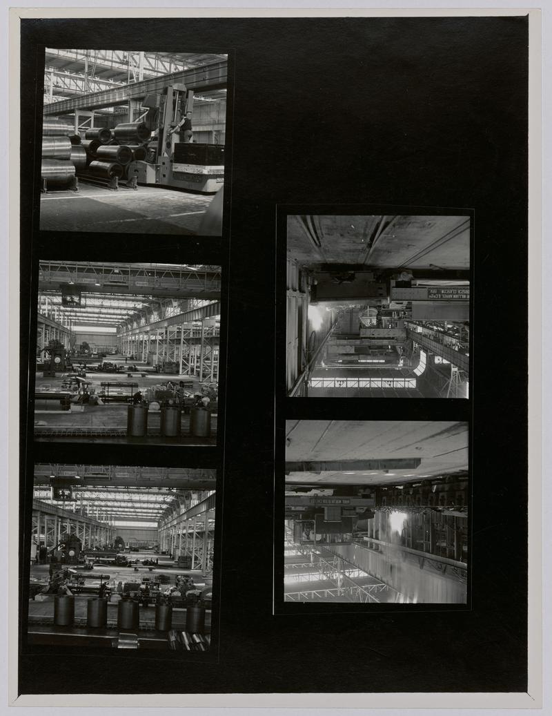 Printed Contact Sheet of Medium Format (60mm x 60mm - 120 Film) Negatives. Photographs of steelworks and South Wales