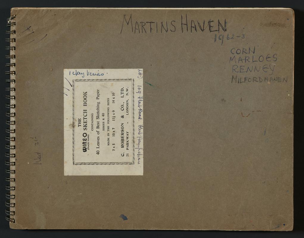 Sketchbook: Martin's Haven, Marloes, Renney Slip, Monk Haven, Milford Haven - Front cover
