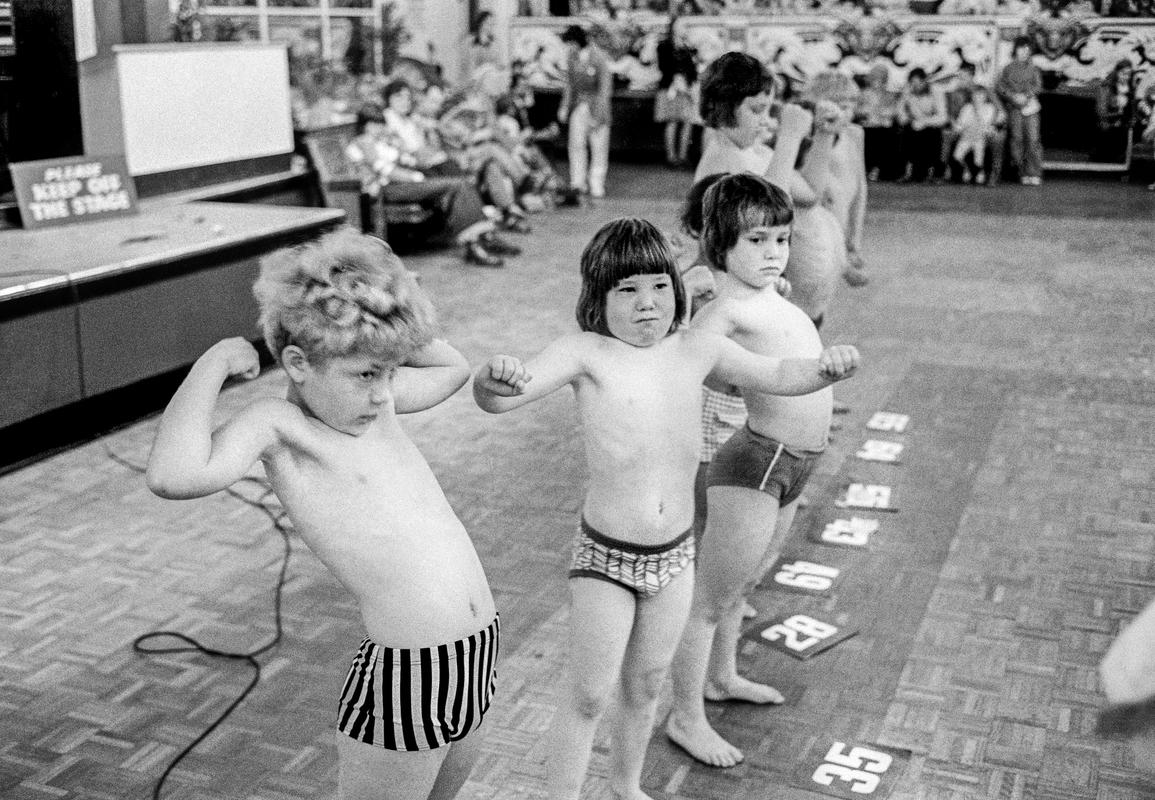 GB. WALES. Colwyn Bay. Junior Mr Tarzan competition. Butlins. 1974