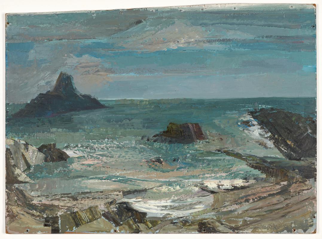 Skomer Seascape with Pig Stone