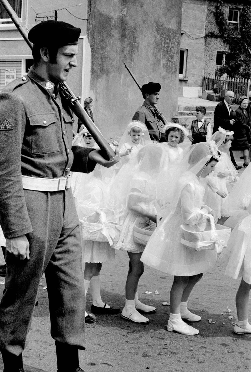 IRELAND. Kenmare. County Kerry. Gathering for the Confirmation Service parade. 1968.