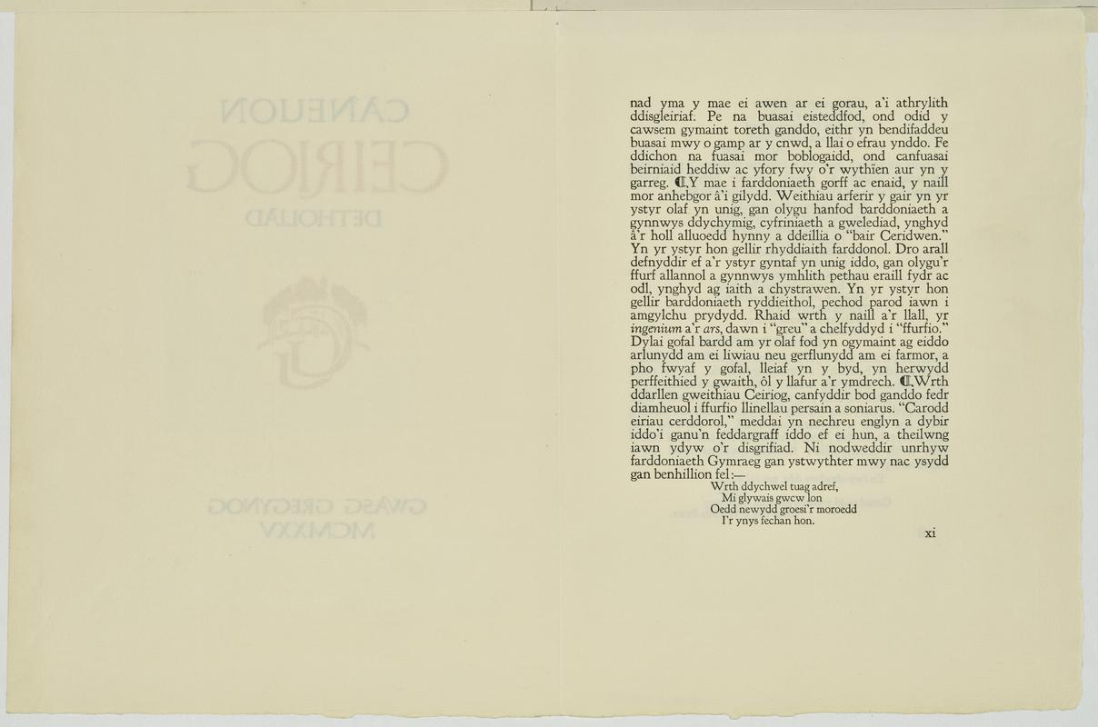 Caneuon Ceiriog detholiad