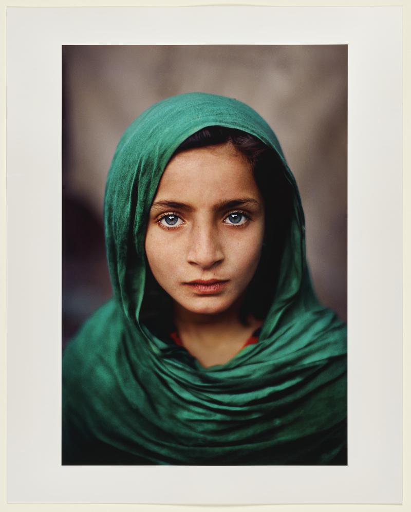 Pakistan-10003. Afghan Girl in Green Shawl