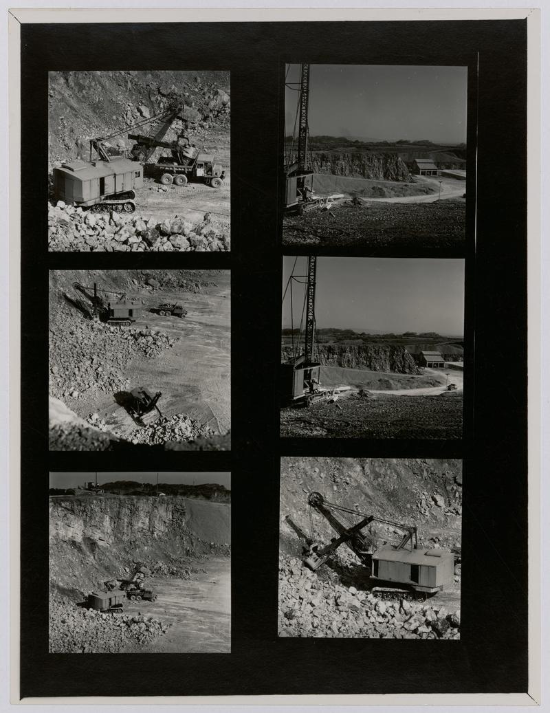 Printed Contact Sheet of Medium Format (60mm x 60mm - 120 Film) Negatives. Photographs of steelworks and South Wales