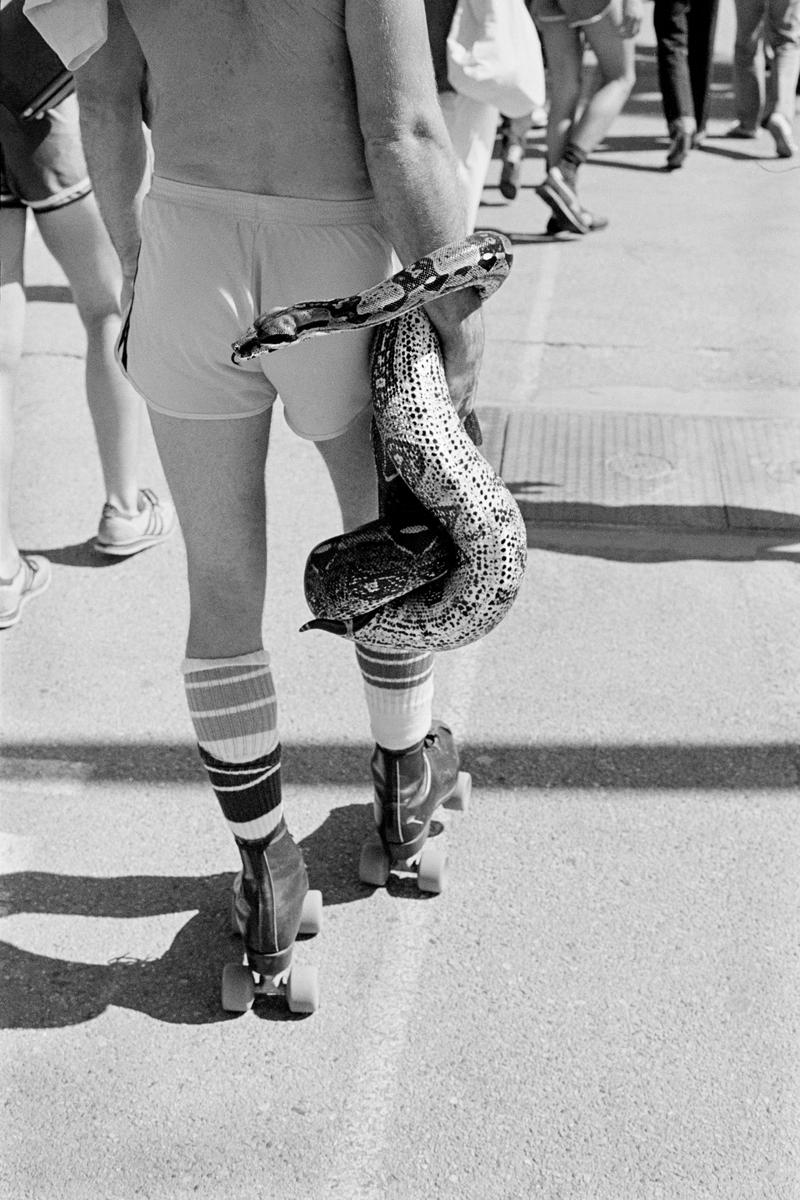 USA. CALIFORNIA. Venice Beach. The ocean front walk sets up some of the most exotic walkers in the world. 1980.