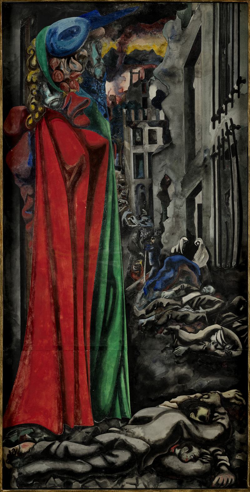 The red cloaked figure
