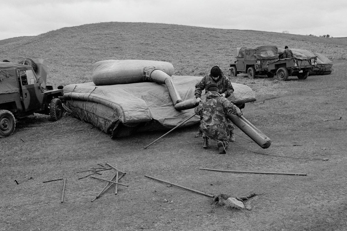 GB. WALES. Epynt. Army test decoy tanks. 1992