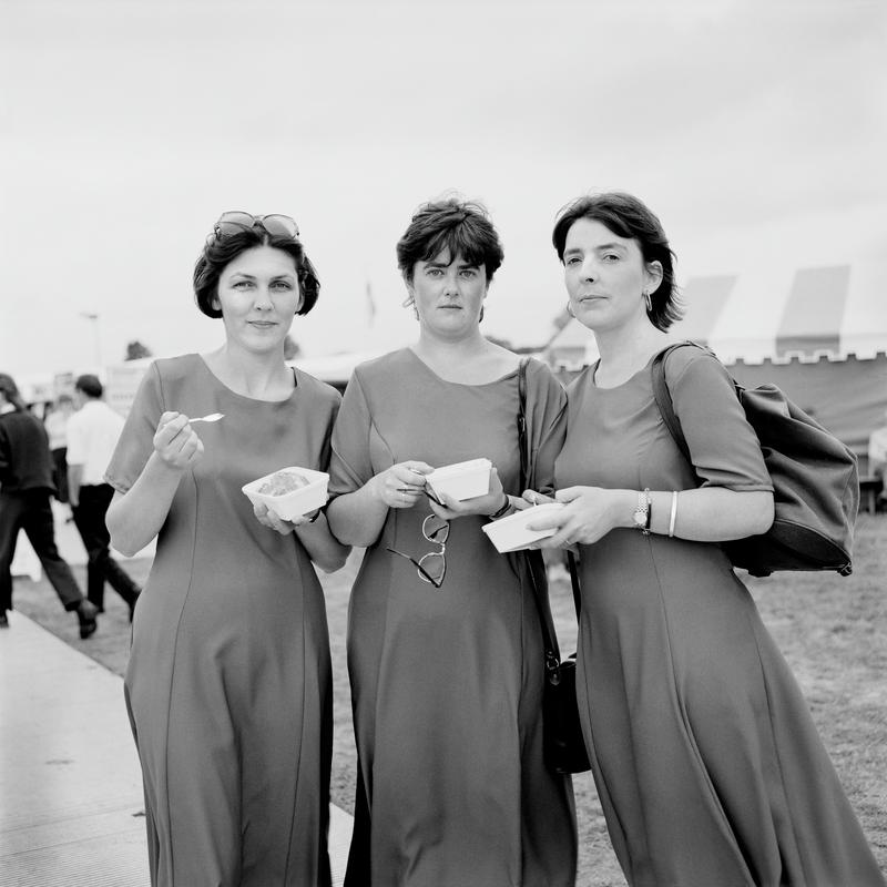 GB. WALES. Llandeilo. Anharad de Bruin a production assistant for radio and TV, Linda Roberts a cashier, and Eirian Redmayne, a small choir at the National Eisteddfod. 1996.