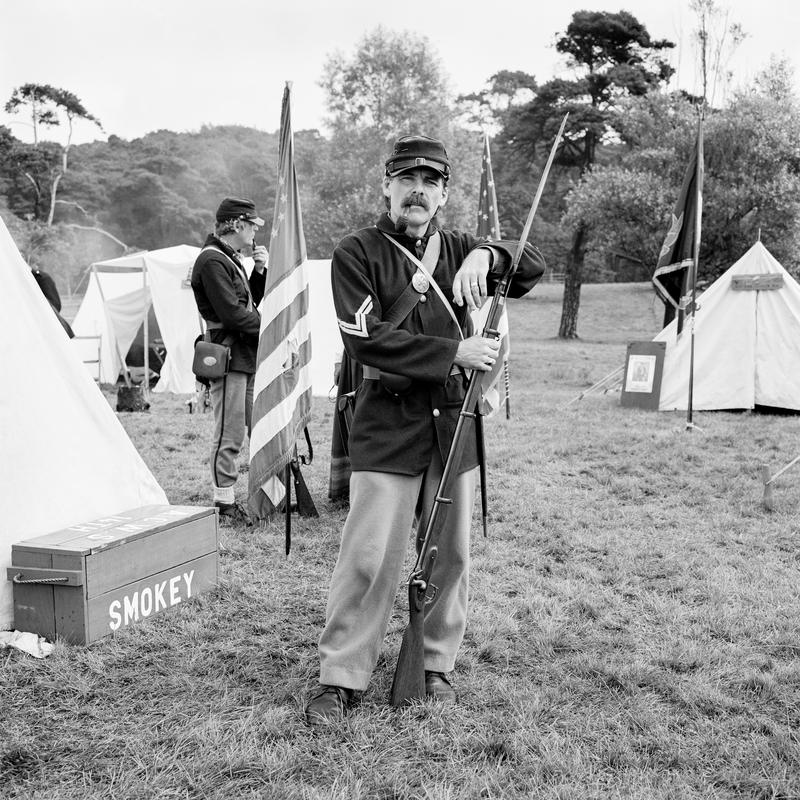 GB. WALES. Margam Park. Chris Blanchett. American Civil War reinactment society. 1997.