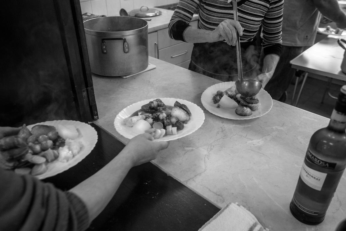 GB. WALES. Tintern. Over 60's lunch in the Village Hall. 2012.