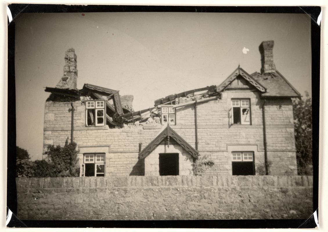 Bombed farmhouse at St. Mary church (nr. Cardiff)