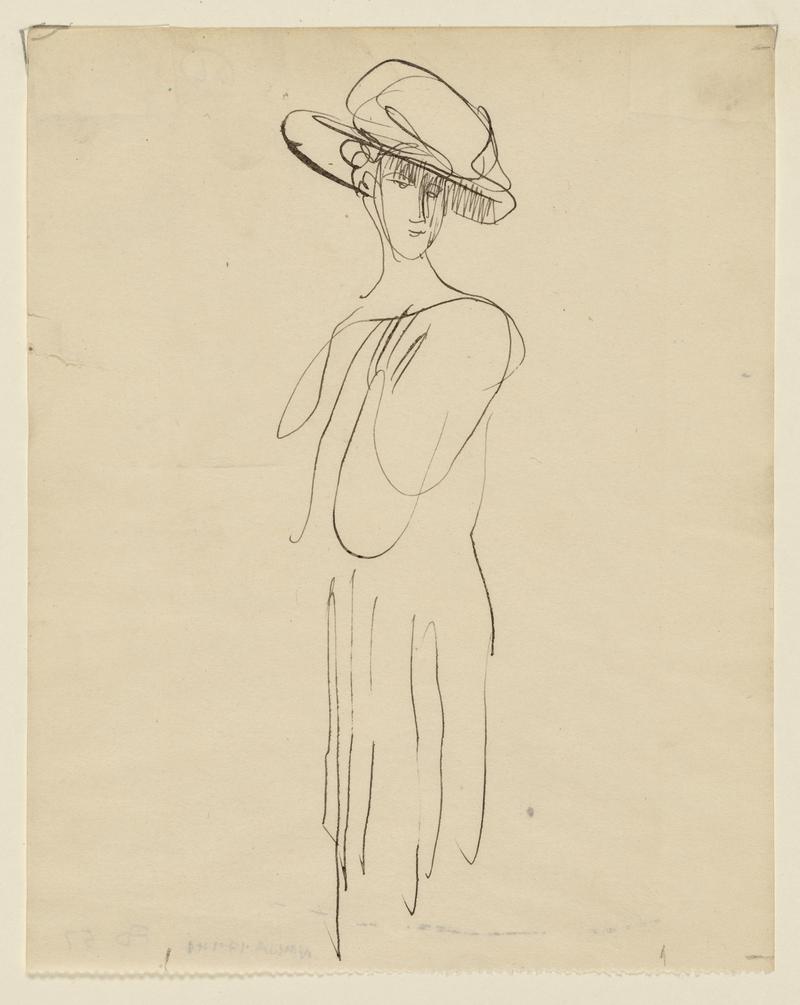 Woman wearing a large Hat