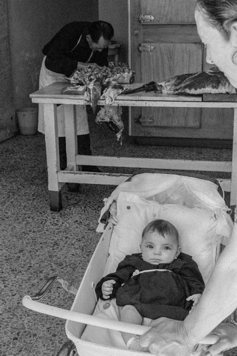 ITALY. Sicily. Taormina. Butchers shop. 1964.