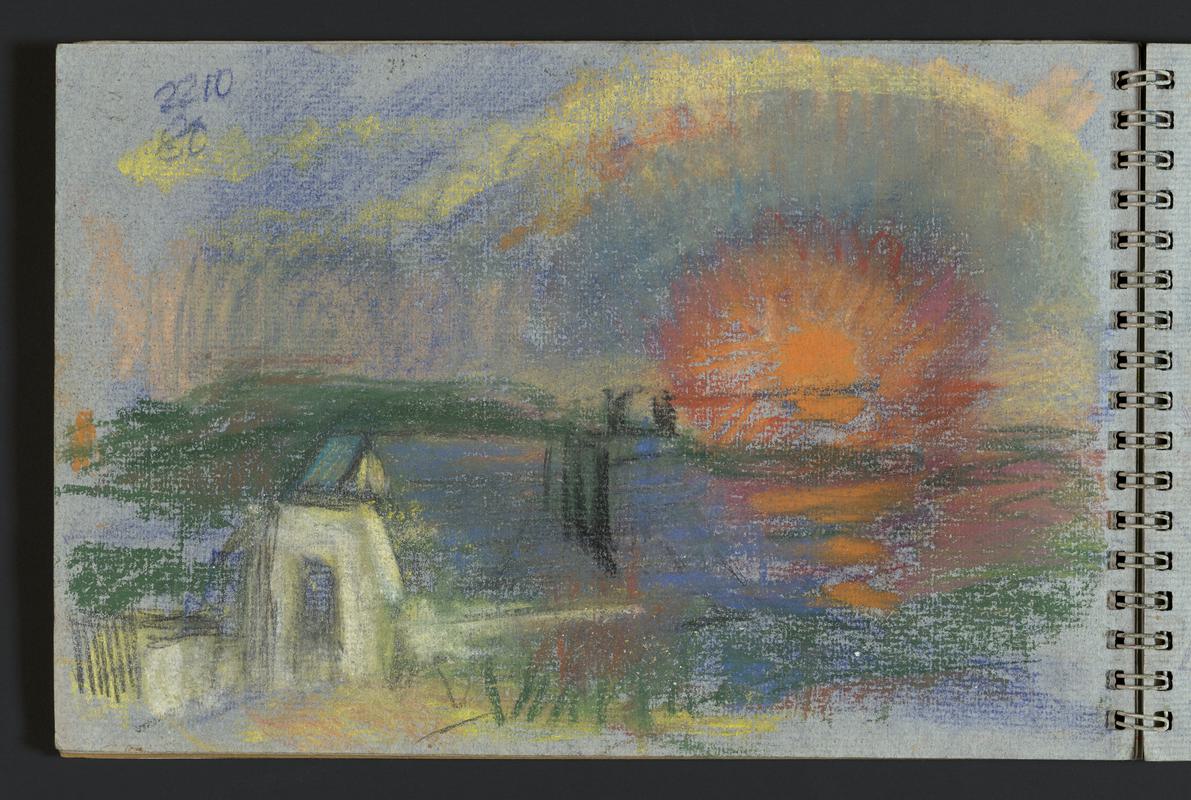 Sketchbook: Portugal, Martin's Haven & studio, service in St Bride's Church, Skokholm from coast path