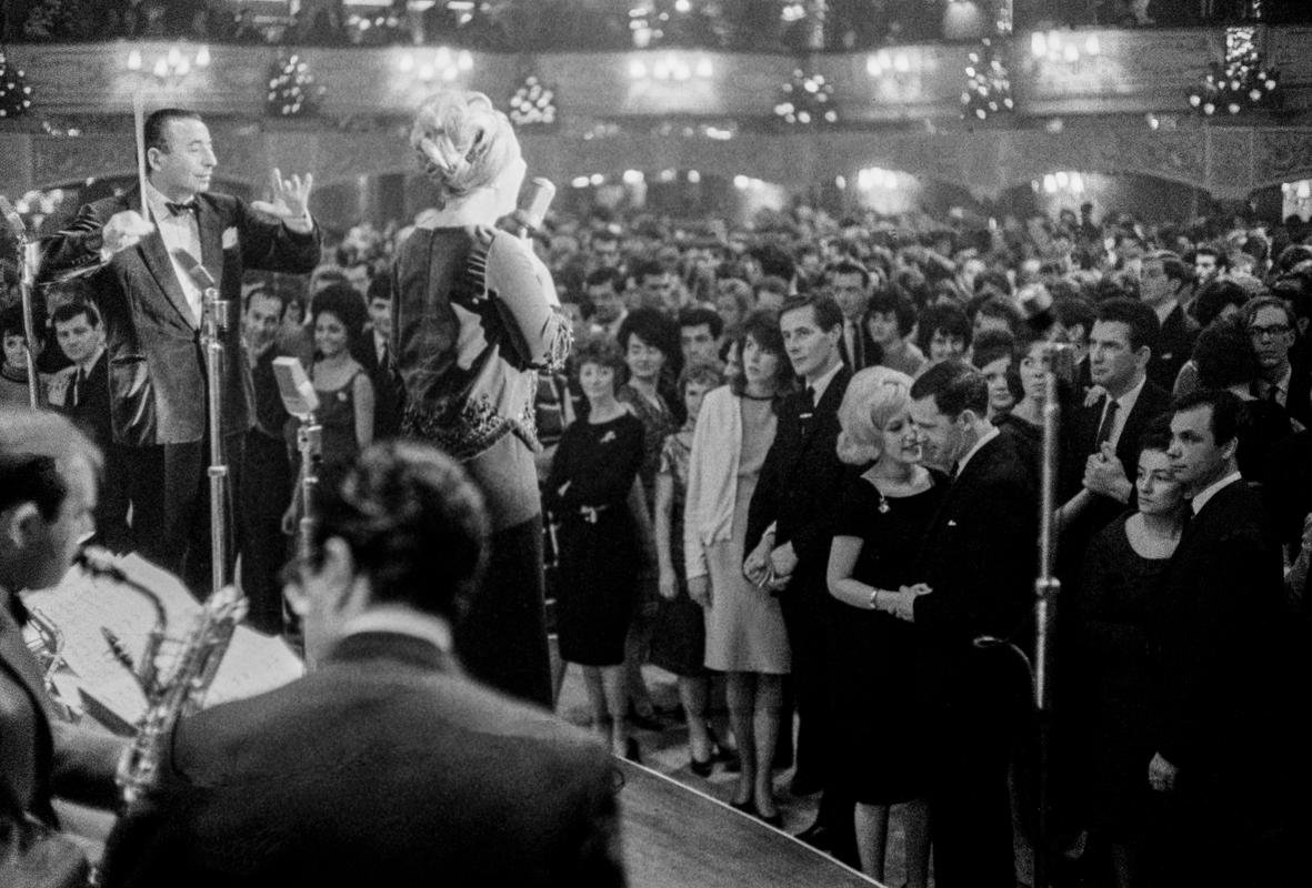 GB. ENGLAND. The Hammersmith Palais. The most famous mass dance hall of the 60's. Weekend crammed with youth mainly trying to find a girl/boy friend. For its time very multi-cultral. Joe LOSS Orchestra one of the most successful bands of the 50/60's. Singer Rose BRENNAN. Resident band at the Hammersmith Palais. 1963.