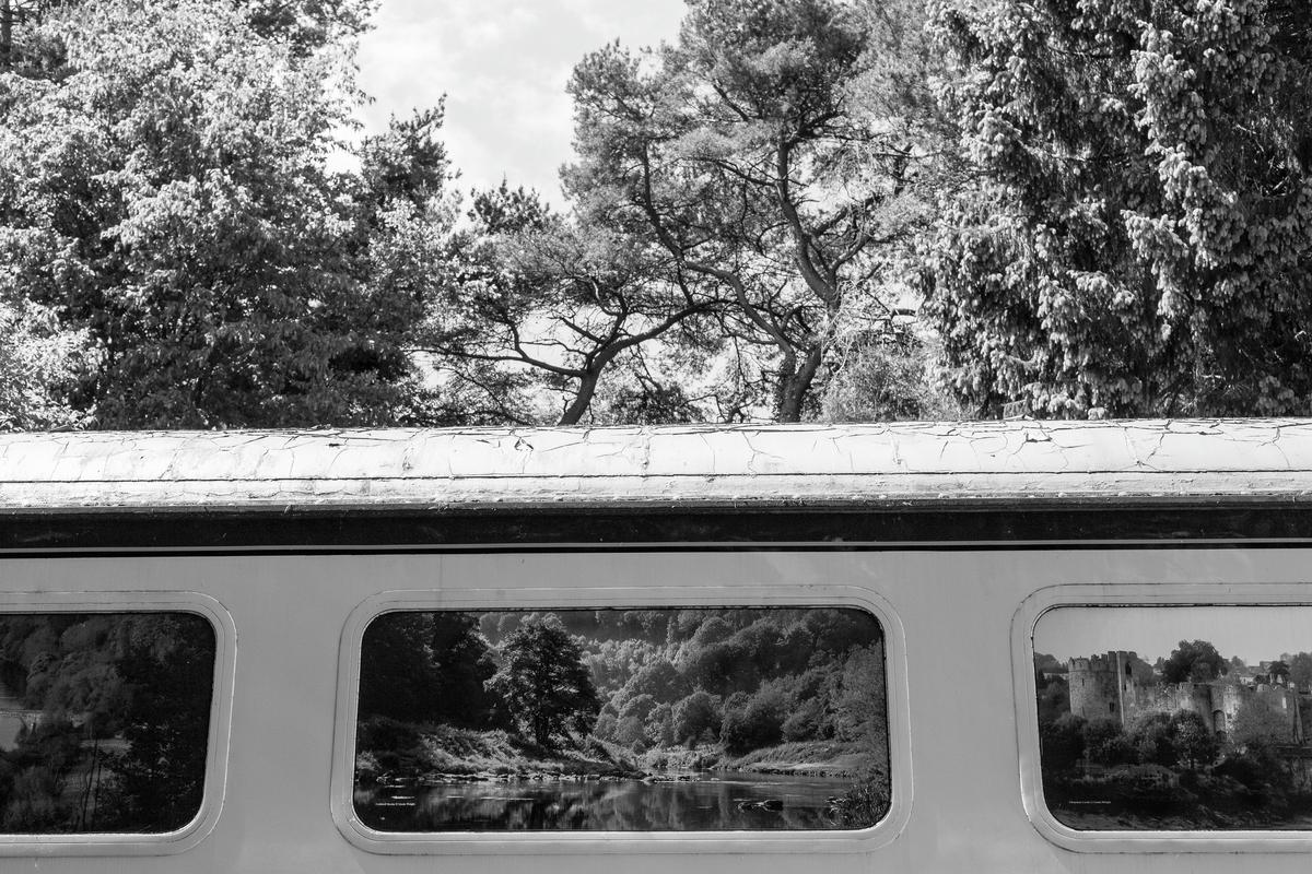 GB. WALES. Tintern. Train carrage, Old Station. 2013.