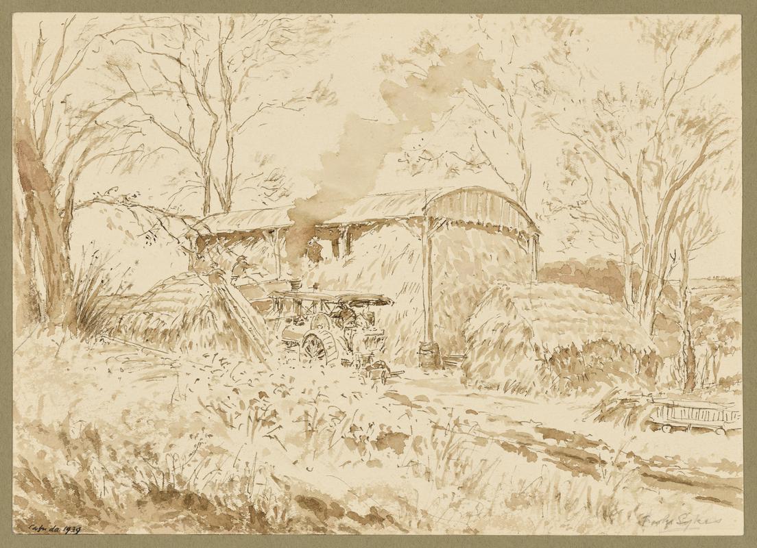 Threshing, Cefn Ddu Farm