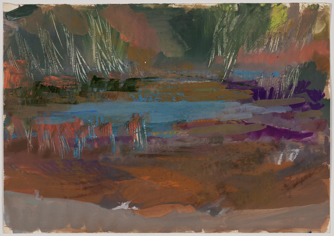 Landscape with pool & reeds